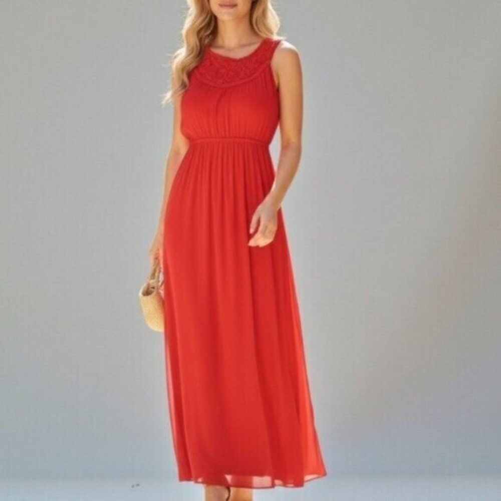 Elegant Red Maxi Dress